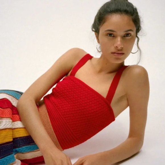 TEXTURED KNIT TANK Line and Dot Medium - Picture 3 of 9